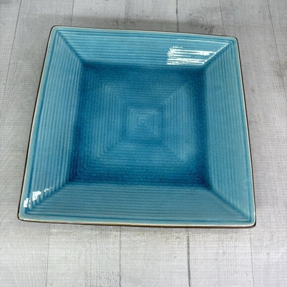Home Target ZAZEN Reactive Crackled Turquoise Chocolate Out Dinner Plates Set 2 - Picture 4 of 16